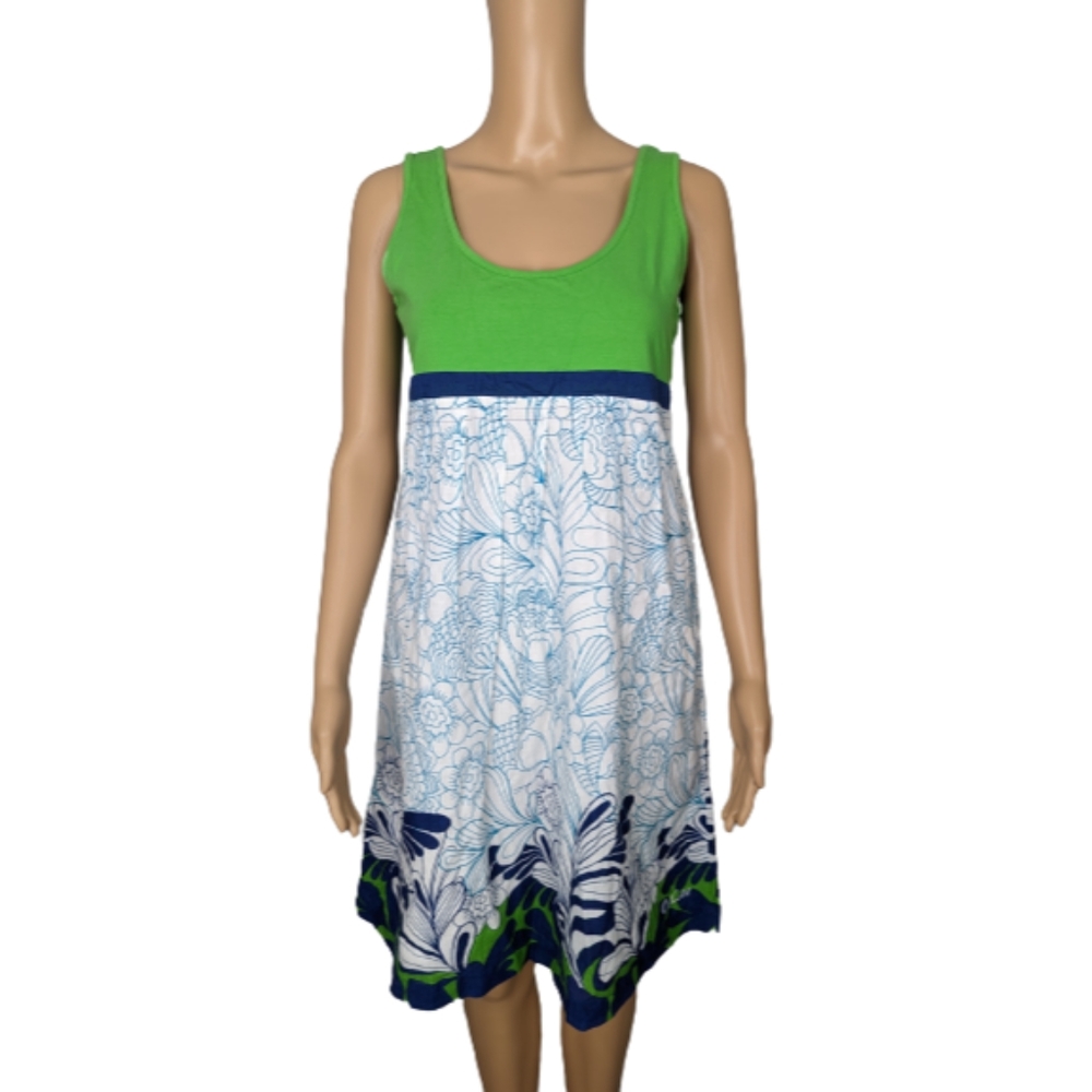 O'Neill Sleeveless Green Floral Print Dress L